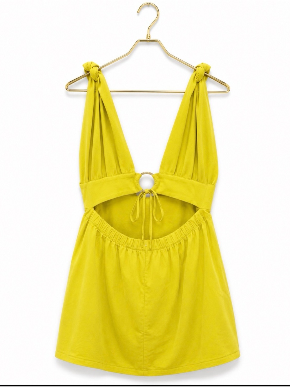 Fashion Nova Bright Lime Knot-Shoulder Mini Dress - Picture 5 of 5